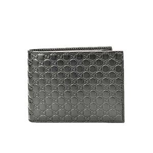 GUCCI Men’s Micro Guccissima GG Bifold Wallet Black New